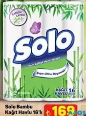 SOLO BAMBU KATKILI 16'LI KAĞIT HAVLU SOLO BAMBU KATKILI 16'LI KAĞIT HAVLU